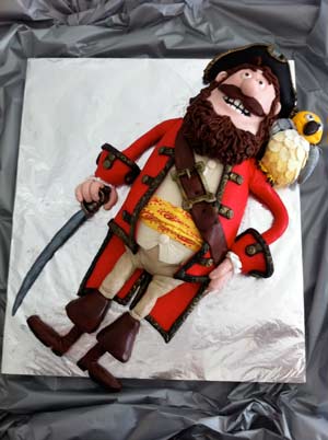 pirates band of misfits amazing pirate captain cake 3D fondant cake artist